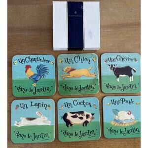Pimpernel Coasters Set 6 French Country Farm Animals Dans Le Jardin Julie Huber